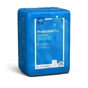 Medline Protection Plus Superabsorbent Adult Underwear - Protection Plus Super Protective Adult Underwear, Size L, for Waist Size 40"-56" - MSC33505