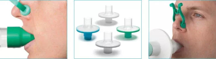 Medline Pulmonary Function Filters - 25.4 ID x 30.1 OD Pulmonary Function Filter with Mouthpiece and Noseclip - DYNJ758BMN