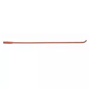 Medline Red Rubber Latex Coude Tip Intermittent Catheters - Intermittent / Urethral Red Rubber Catheters with Coude Tip, Universal, 16 Fr x 16" - DYND13616