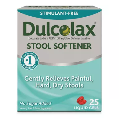 Novartis 68142102202 - Stool Softener Dulcolax Gelcap 25 per Box 100 mg Strength Docusate Sodium