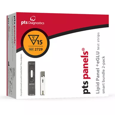 PTS Diagnostics 2729 - Lipids Test Kit CardioChek Plus Lipid + eGLU Smart Bundle™ Glucose / HDL / LDL / Total Cholesterol / Triglycerides 30 Tests CLIA Waived
