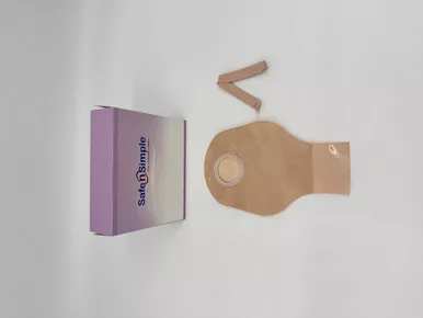 Safe N Simple LLC 9" Drainable 2-Piece Pouch, Beige, 45mm, 1-3/4" Flange, With Belt Tabs, and One Curved Tail Closure