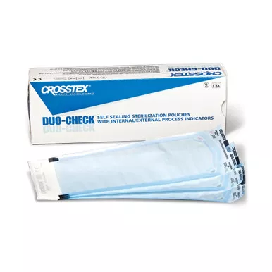 SPS Medical Supply SCL515 - Sterilization Pouch Duo-Check Ethylene Oxide (EO) Gas / Steam 5-1/4 X 15 Inch Transparent / Blue Self Seal Paper / Film