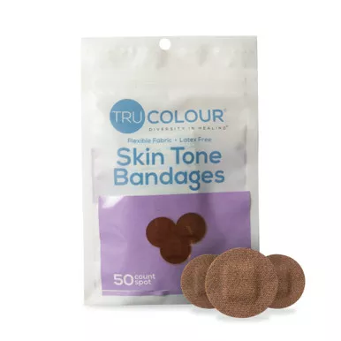 Tru-Colour Products LLC TCB-PDOT - Waterproof Adhesive Spot Bandage Tru-Colour Fabric Dark Brown Sterile