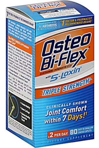 US Nutrition 30768003121 - Joint Health Supplement Osteo-Bi-Flex with 5 Loxin Advanced Glucosamine 1,500 mg Strength Caplet 80 per Bottle