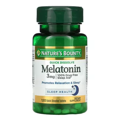 US Nutrition 50428419642 - Sleep Aid Nature's Bounty 120 per Bottle Tablet 3 mg Strength