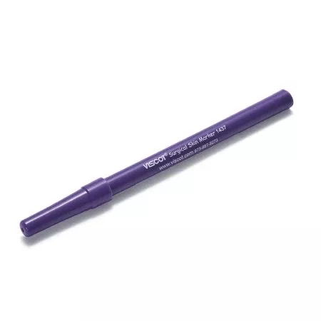 Viscot Industries Skin Marker Vismark™ 1437 Gentian Violet Fine / Regular Tip Ruler with Labels Sterile - Box of 100 - 1437SRL9-100-BX
