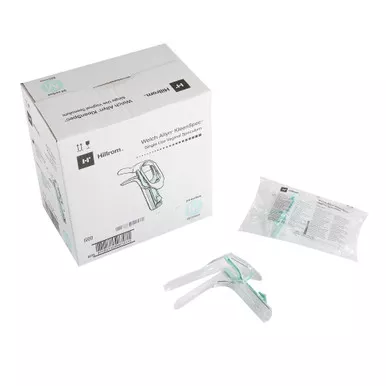 Welch Allyn 59001 - Vaginal Speculum KleenSpec 590 Series Premium Pederson NonSterile Office Grade Acrylic Medium Double Blade Duckbill Disposable Corded/Cordless Light Source Compatible