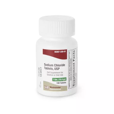 Westminster Pharmaceuticals 69367022001 - Sodium Chloride Supplement 1 Gram Strength Tablet 100 per Bottle