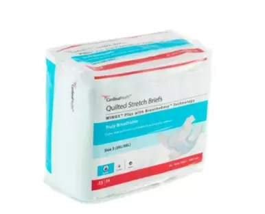 WINGS Quilted Stretch Briefs, WINGS Plus with BreatheEasy, Size 3
