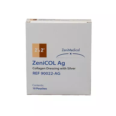 Zeni Medical ZeniCOL Ag 2" x 2" collagen dressing with silver