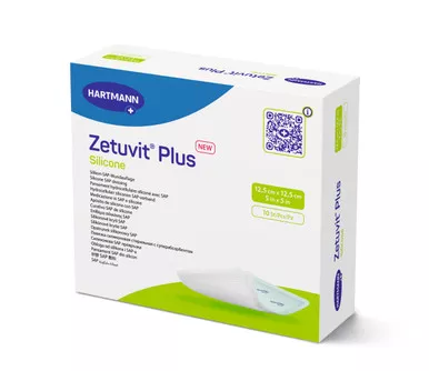 Zetuvit Plus Silicone Non-Border Superabsorbent Dressing, 5" x 5" - REPLACES EV413115