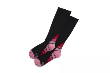 Zomee Compression Socks, 20-30mmhg, Large, Black Pink